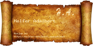 Helfer Adalbert névjegykártya